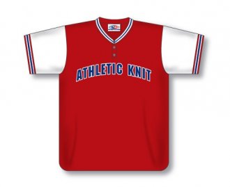 Custom Made Two Button Baseball Jersey with Knitted Neck and Sle