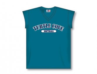 Custom Made Ladies V-Neck Cap Sleeve Baseball Jersey