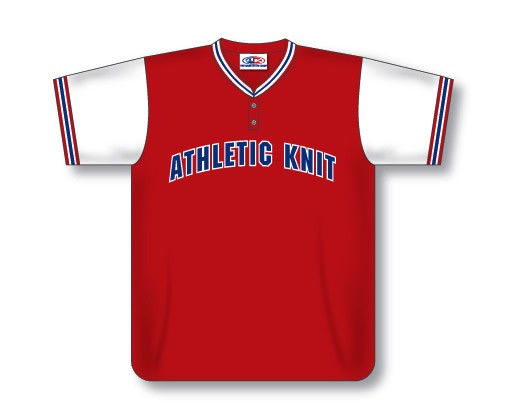 Custom Made Two Button Baseball Jersey with Knitted Neck and Sle - Click Image to Close