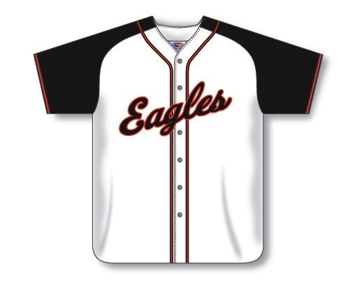 Custom Made Full Button Baseball Jersey with Contrasting Shoulde - Click Image to Close